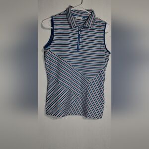Lady Hagen Multicolor Striped Wrap Front Dry-fit Golf Tank Top Small